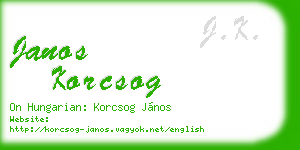 janos korcsog business card