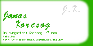 janos korcsog business card